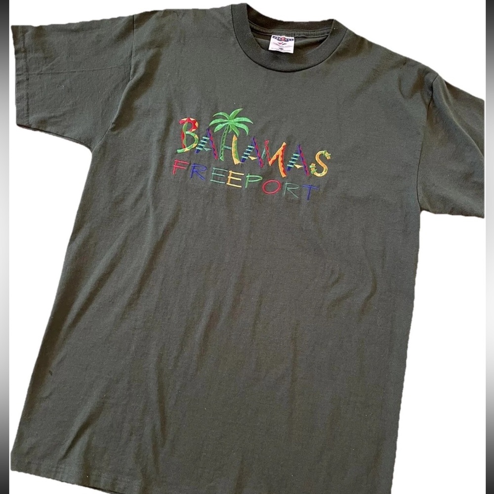 Jerseys unisex dark green cotton/poly T-shirt -Freeport Bahamas-travel‎ NWOT